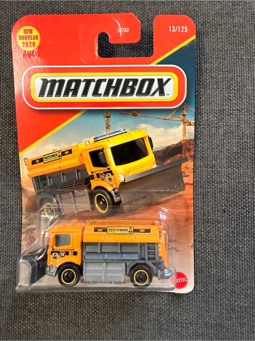 Matchbox MBX Gritter King Yellow Dump Truck Kids Toy